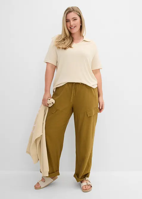 Pantaloni utility con orlo risvoltato, bonprix