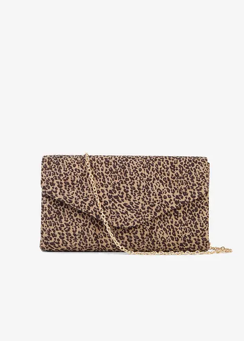 Pochette leopardata in similpelle scamosciata, bonprix