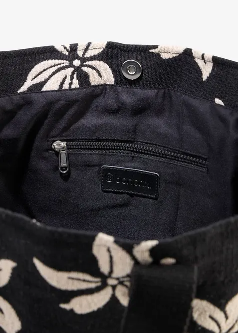 Borsa shopper in tela con fantasia floreale, bonprix