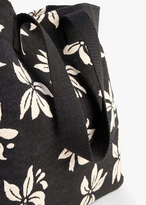 Borsa shopper in tela con fantasia floreale, bonprix