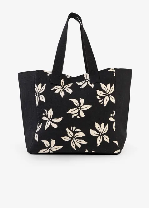 Borsa shopper in tela con fantasia floreale, bonprix