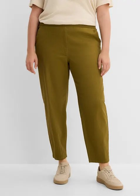 Pantaloni a palloncino in twill di misto cotone ed elastan, bonprix