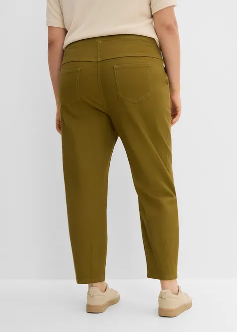 Pantaloni a palloncino in twill di misto cotone ed elastan, bonprix