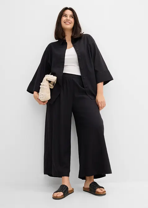 Pantaloni a palazzo in misto lino, bonprix