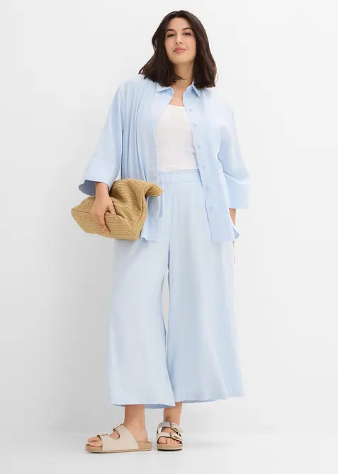 Pantaloni a palazzo in misto lino, bonprix