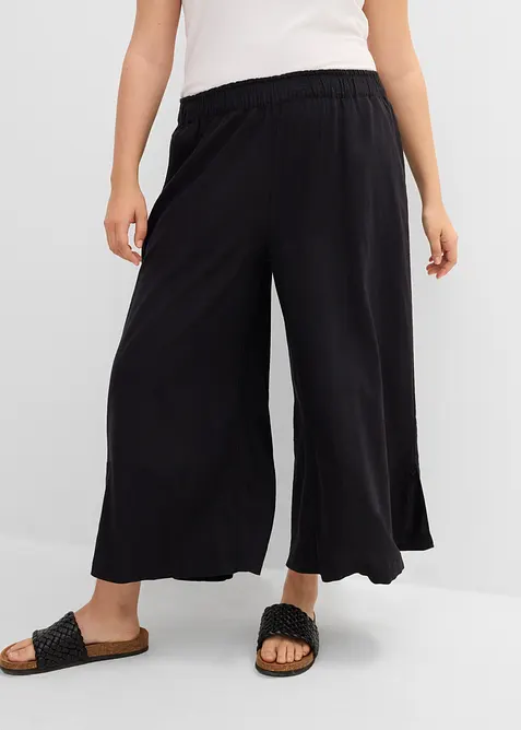 Pantaloni a palazzo in misto lino, bonprix