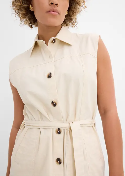 Gilet di cotone con cintura, bonprix