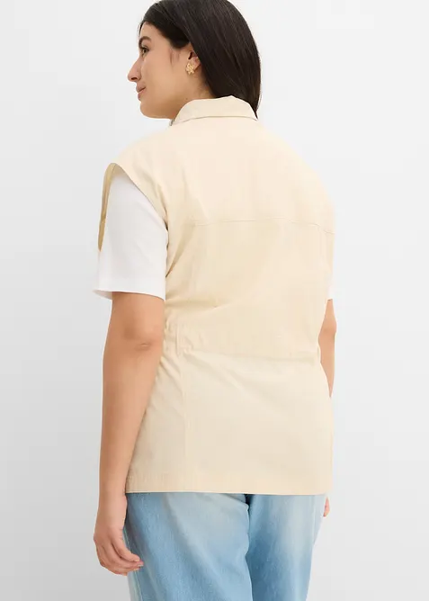 Gilet di cotone con cintura, bonprix