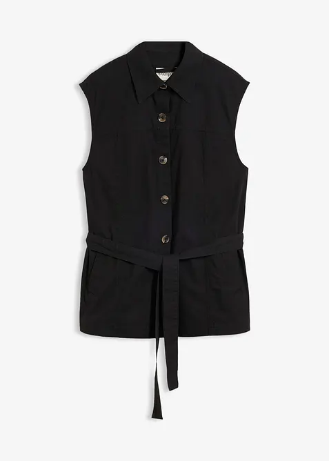 Gilet di cotone con cintura, bonprix