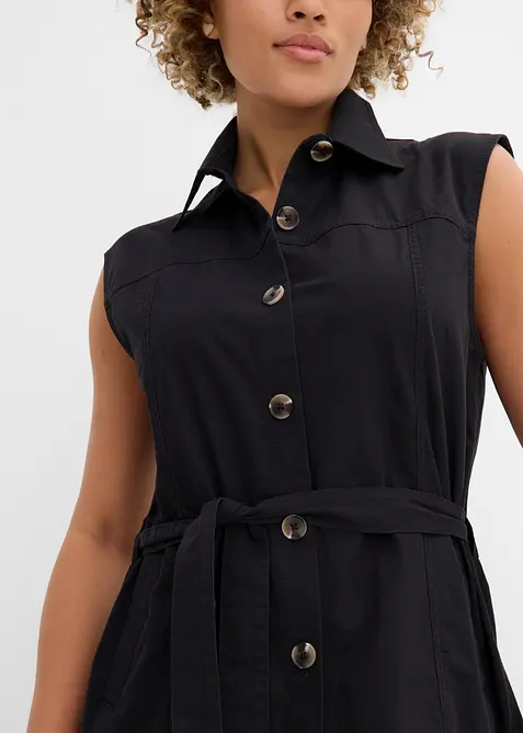 Gilet di cotone con cintura, bonprix