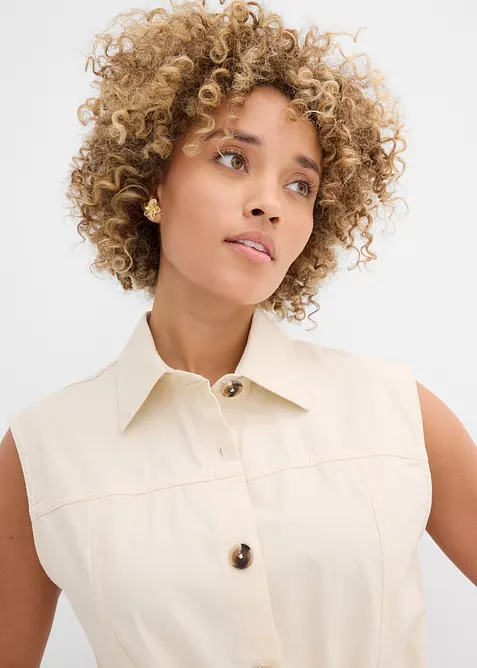 Gilet di cotone con cintura, bonprix