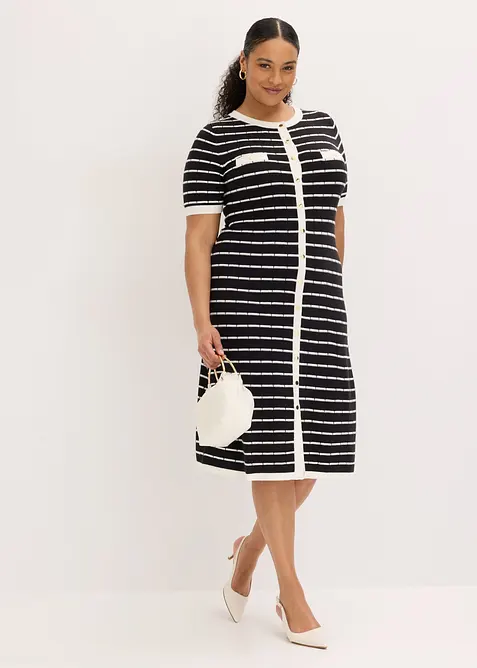 Abito in maglia di viscosa con bottoni, bonprix