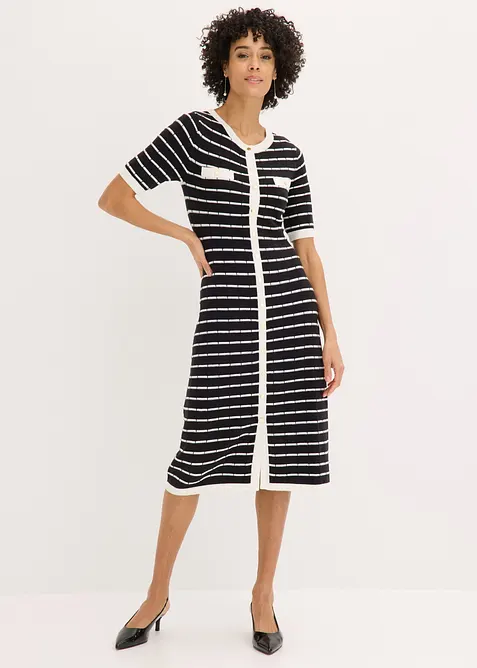 Abito in maglia di viscosa con bottoni, bonprix