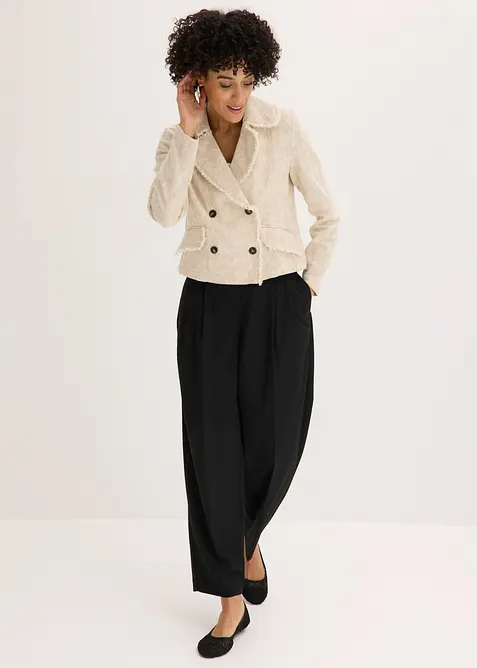 Giacca in jacquard di cotone con percentuale di lino, bonprix