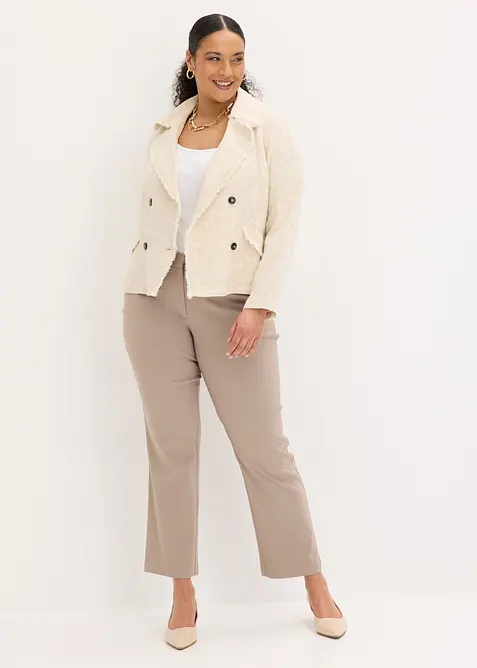 Giacca in jacquard di cotone con percentuale di lino, bonprix