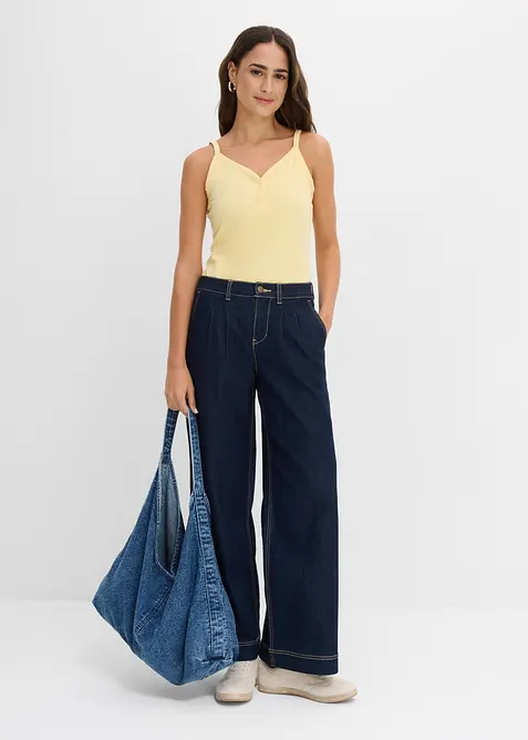 Top con spalline sottili e puro cotone biologico (pacco da 2), bonprix