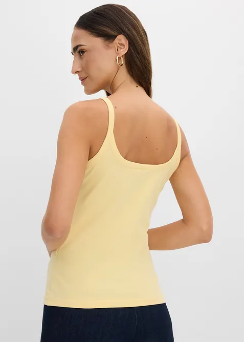 Top con spalline sottili e puro cotone biologico (pacco da 2), bonprix