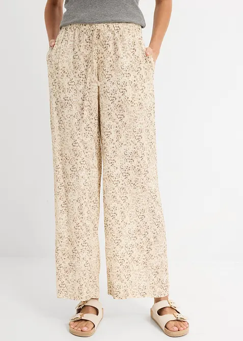 Pantaloni con elastico in vita in viscosa fluente, bonprix
