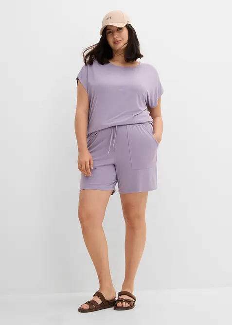 Maglia e shorts in misto viscosa morbido (set 2 pezzi), bonprix