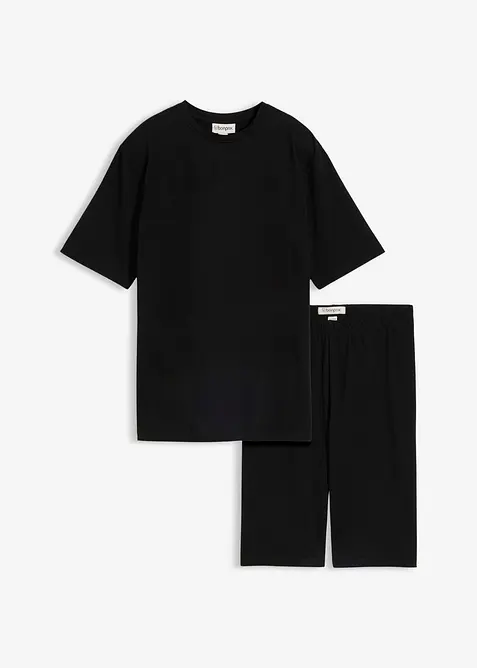 T-shirt e ciclisti in cotone elasticizzato (set 2 pezzi), bonprix