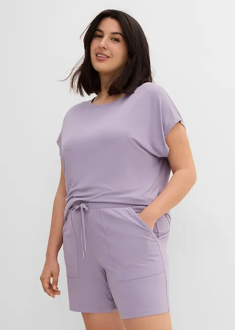 Maglia e shorts in misto viscosa morbido (set 2 pezzi), bonprix