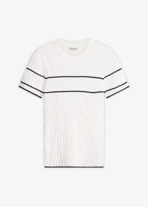 Maglione a maniche corte in misto cotone, bonprix