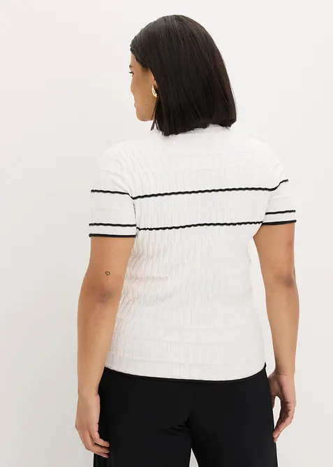 Maglione a maniche corte in misto cotone, bonprix