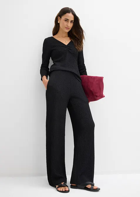 Maglia e pantaloni in cr&ecirc;pe morbido (set 2 pezzi), bonprix