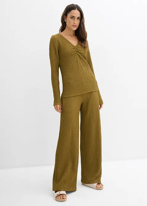 Maglia e pantaloni in cr&ecirc;pe morbido (set 2 pezzi), bonprix