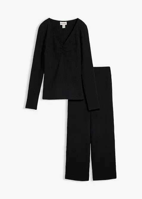 Maglia e pantaloni in cr&ecirc;pe morbido (set 2 pezzi), bonprix