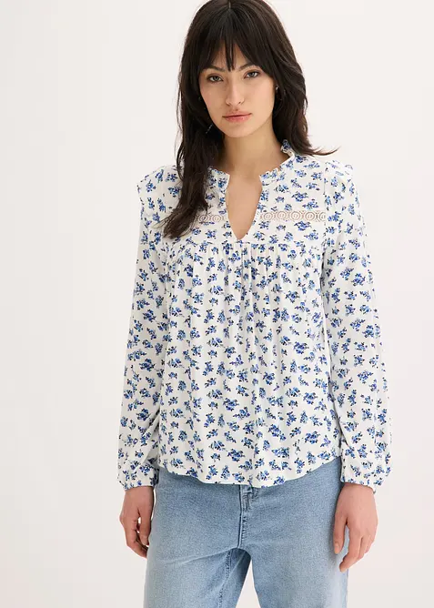 Maglia a maniche lunghe in misto viscosa, bonprix