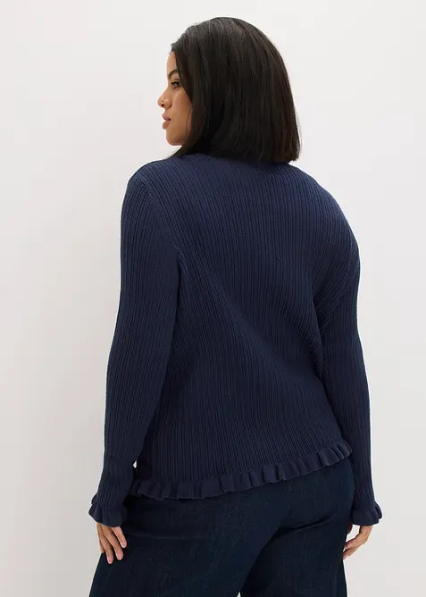 Cardigan in filato fine di misto cotone, bonprix