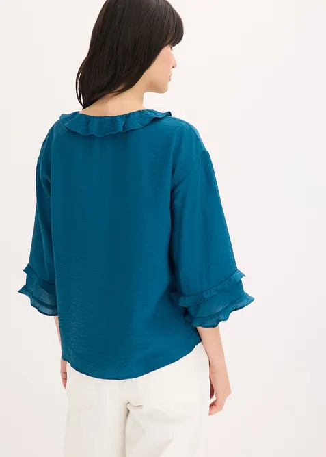 Blusa in stile boh&eacute;mien in misto viscosa fine, bonprix