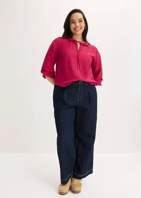 Blusa in stile boh&eacute;mien in misto viscosa fine, bonprix