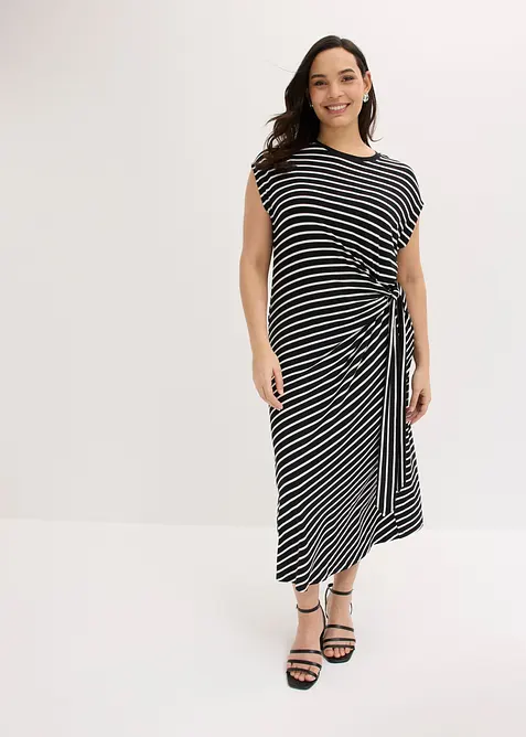 Abito di jersey con drappeggio, bonprix