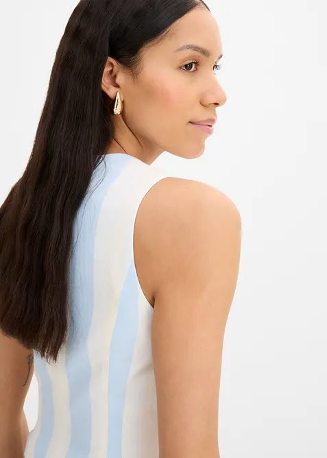 Blazer smanicato effetto lino, bonprix