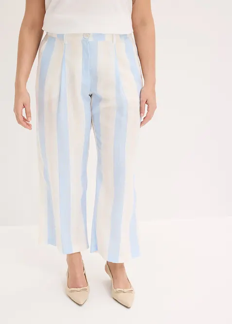 Pantaloni a palazzo effetto lino, bonprix