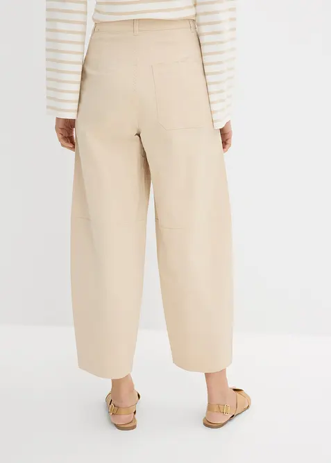 Pantaloni culotte leggeri in twill con effetto palloncino, bonprix