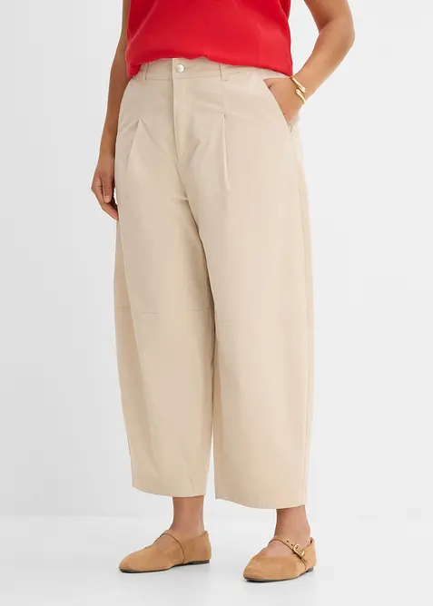 Pantaloni culotte leggeri in twill con effetto palloncino, bonprix