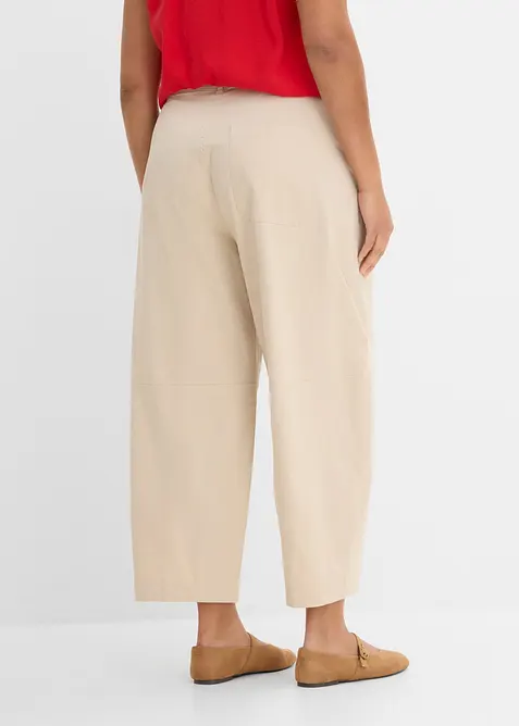 Pantaloni culotte leggeri in twill con effetto palloncino, bonprix