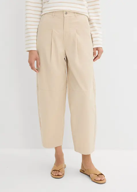 Pantaloni culotte leggeri in twill con effetto palloncino, bonprix