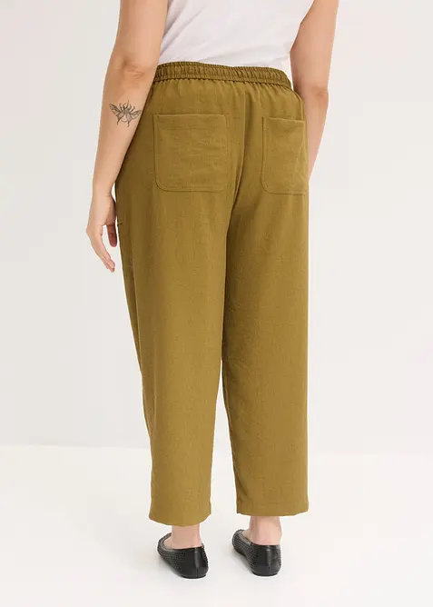 Pantaloni larghi in misto viscosa strutturato, bonprix