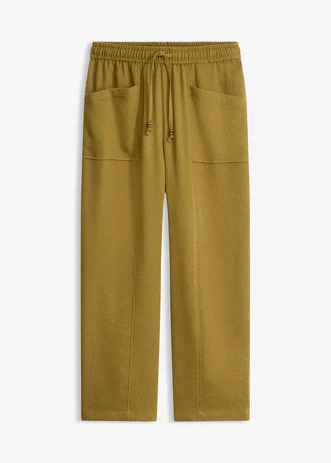 Pantaloni larghi in misto viscosa strutturato, bonprix
