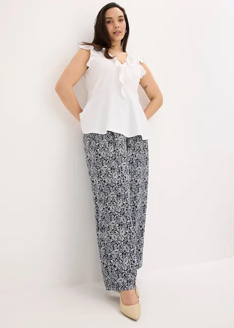 Pantaloni con elastico in vita in misto viscosa fine, bonprix