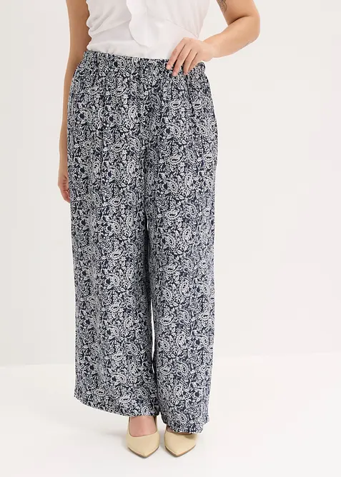 Pantaloni con elastico in vita in misto viscosa fine, bonprix