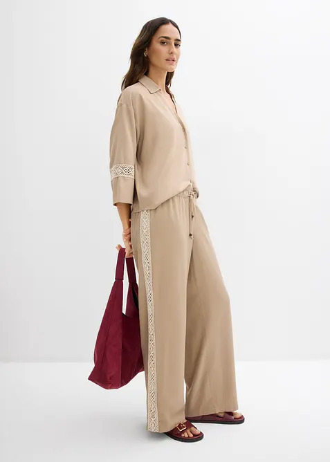 Pantaloni larghi in viscosa fluente, bonprix