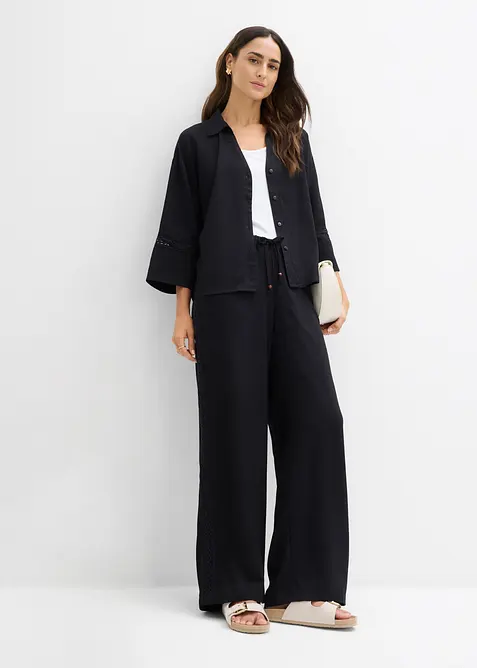 Pantaloni larghi in viscosa fluente, bonprix