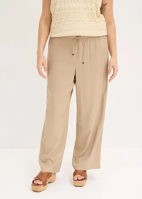 Pantaloni larghi in viscosa fluente, bonprix