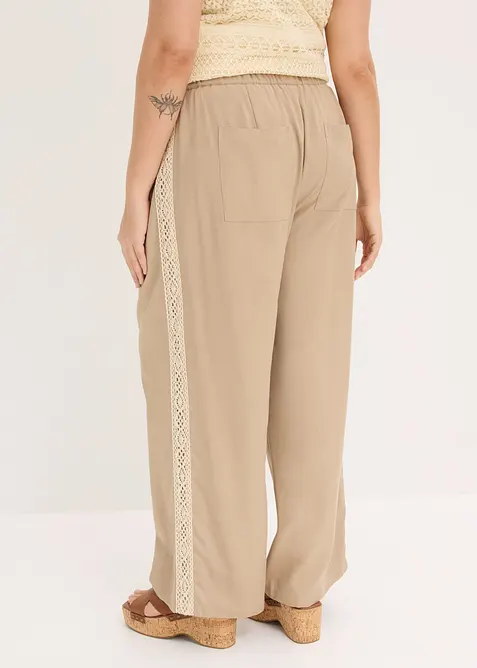 Pantaloni larghi in viscosa fluente, bonprix