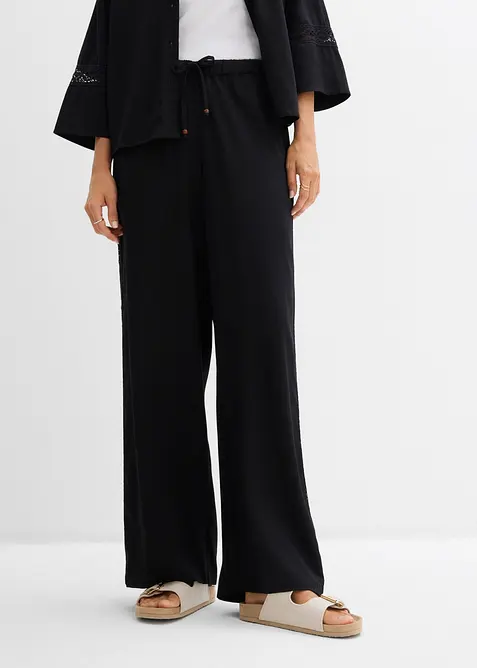 Pantaloni larghi in viscosa fluente, bonprix